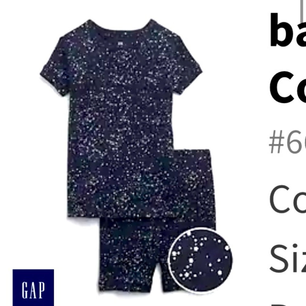 NWT Gap girls short sleeve, short set Pjs